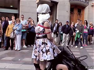 slender Spanish bitch buttfuck banged in public