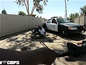 ravage the Cops - white damsel cop humped by 3 BBCs