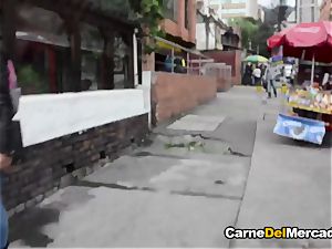 CarneDelMercado - towheaded Latina teenage drilled upside down